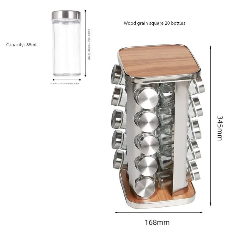 Stainless Steel Multi-Layer Rotary Kitchen Storage Rack