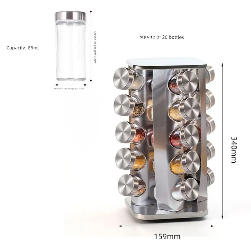 Stainless Steel Multi-Layer Rotary Kitchen Storage Rack