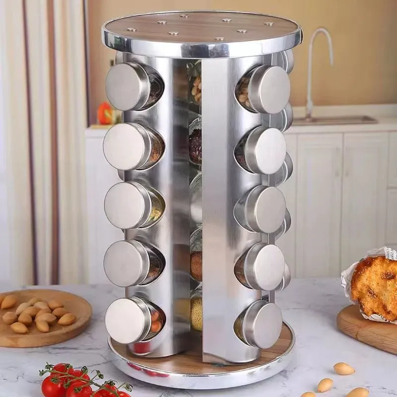 Stainless Steel Multi-Layer Rotary Kitchen Storage Rack