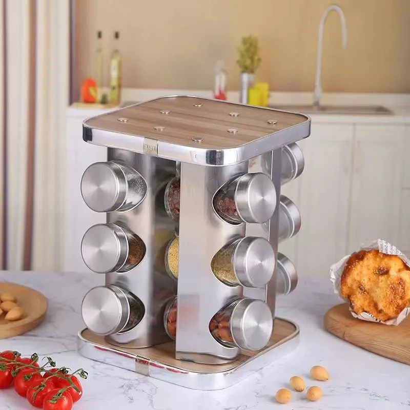 Stainless Steel Multi-Layer Rotary Kitchen Storage Rack