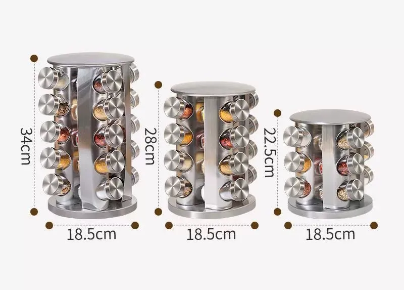 Stainless Steel Multi-Layer Rotary Kitchen Storage Rack