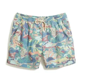 Stretch Swim Trunk 5.5" - Teal Groovy Print