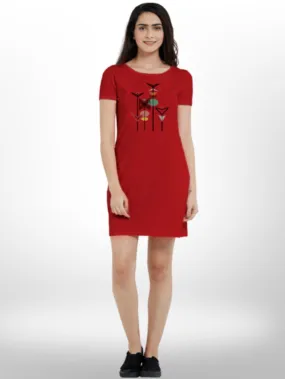 Summer Artificial Printed Half sleeve  Long T-shirt For Women's