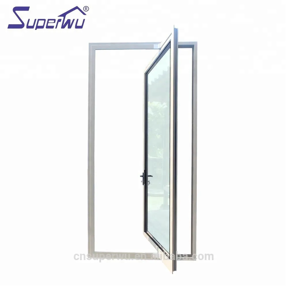 Superwu Pivot Entry Door AAMA,NFRC,DADE Florida Test Aluminum with AS2208 Certificated Insulating Glass Interior Swing Aluminum Alloy