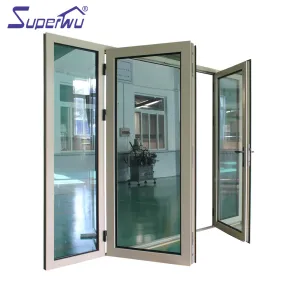 Superwu USA hurricane proof Waterproof insulating glass Aluminum casement door