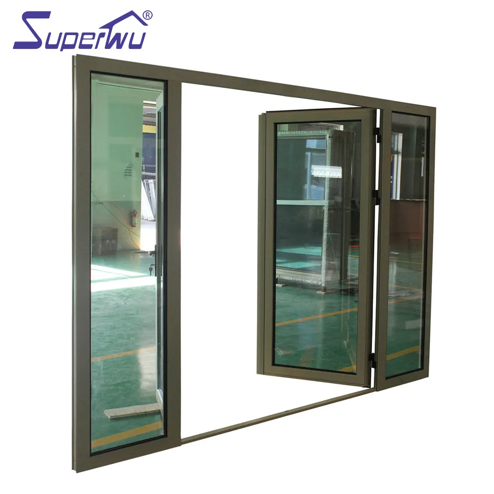 Superwu USA hurricane proof Waterproof insulating glass Aluminum casement door