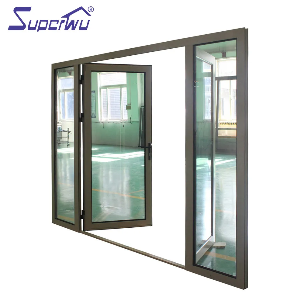 Superwu USA hurricane proof Waterproof insulating glass Aluminum casement door