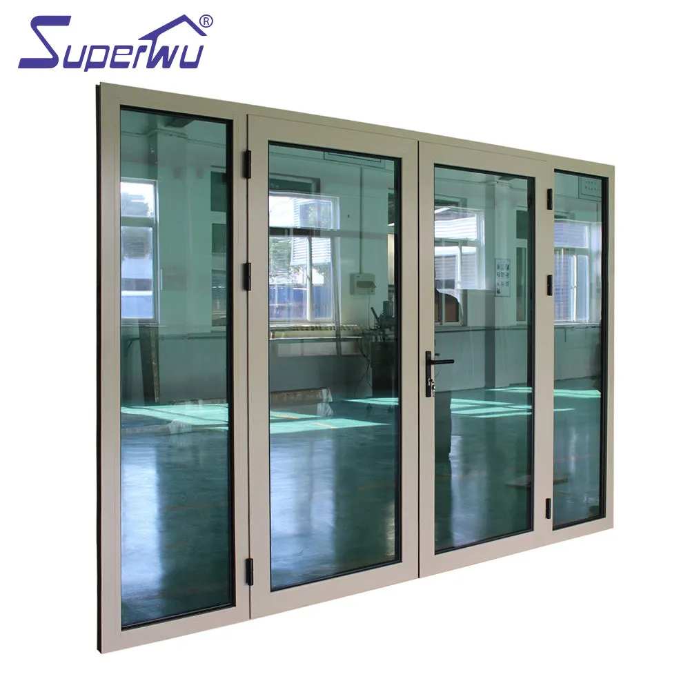 Superwu USA hurricane proof Waterproof insulating glass Aluminum casement door