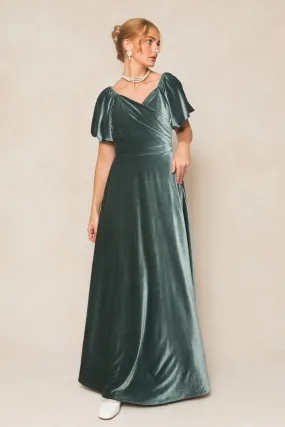 Tessie Dress in Seaglass Velvet