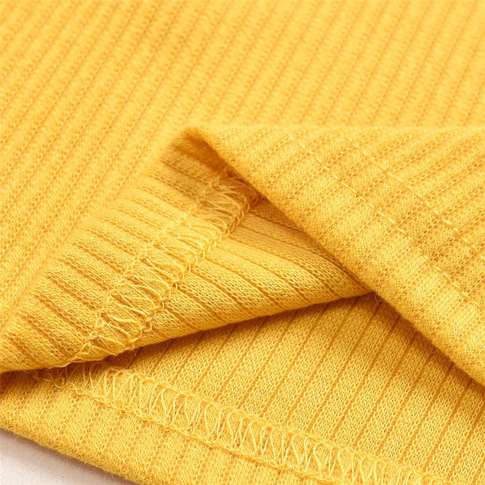 Toddler Girls Knitted Solid Long Sleeve Top & Flared Pants Girl Wholesale