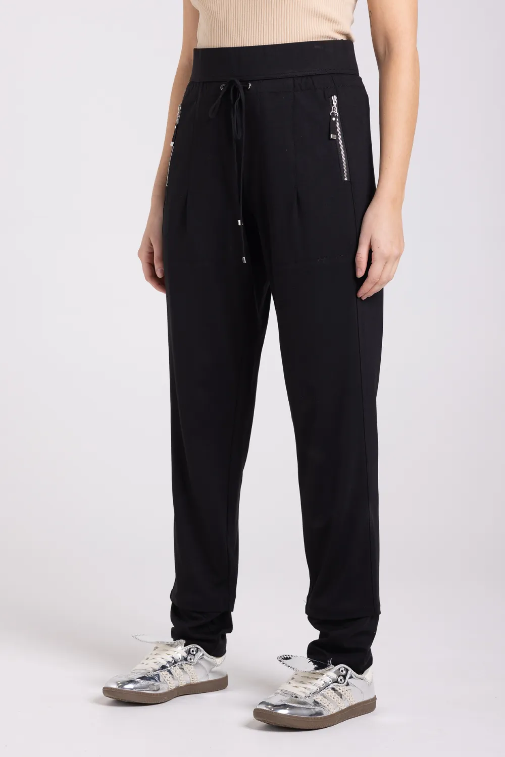 Two T's Ponte Panelled Pant Black