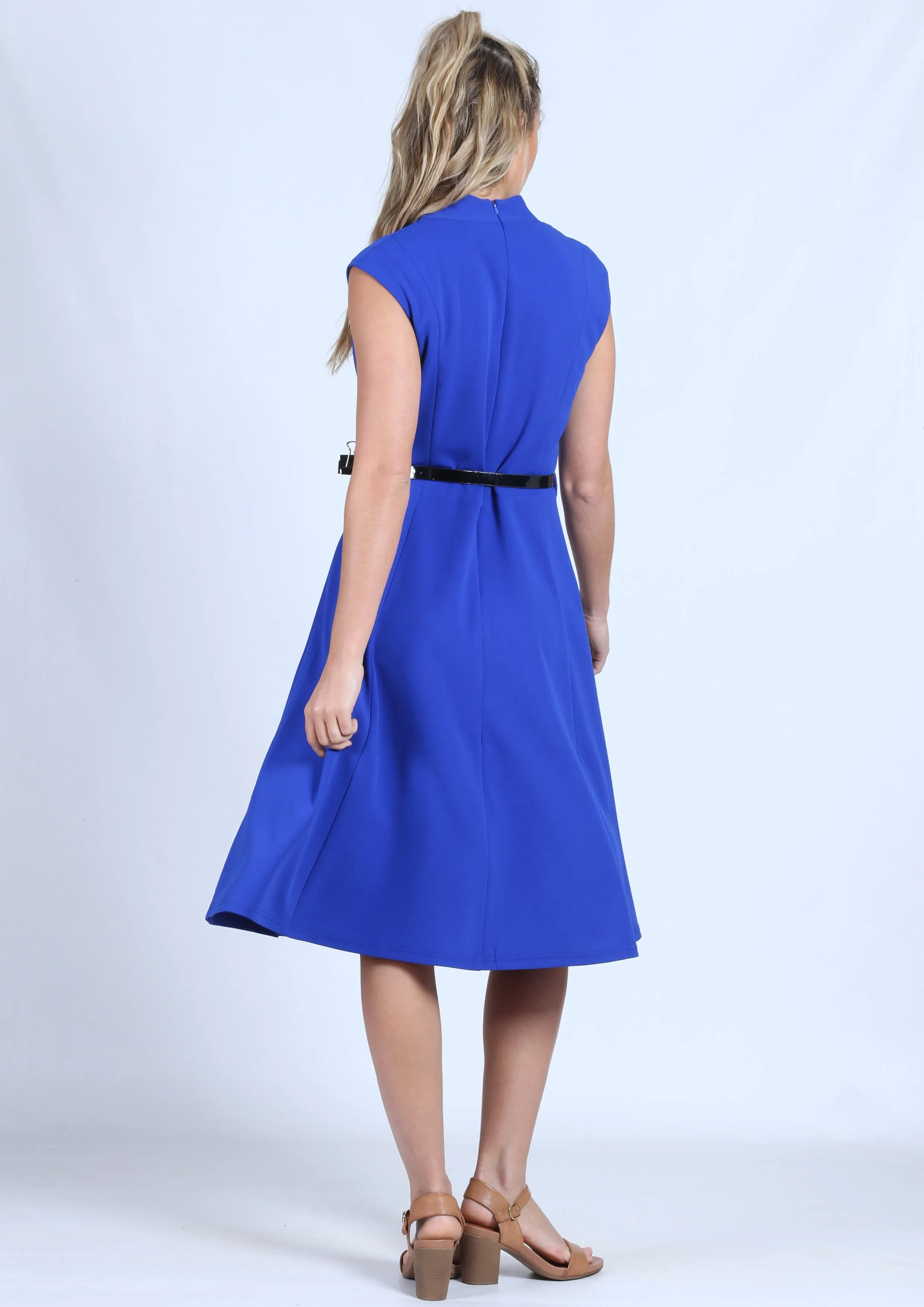 WA0204TB Sleeveless Wrap Front  Belted Dress (Pack)