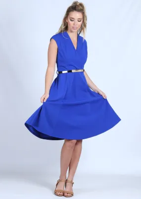 WA0204TB Sleeveless Wrap Front  Belted Dress (Pack)