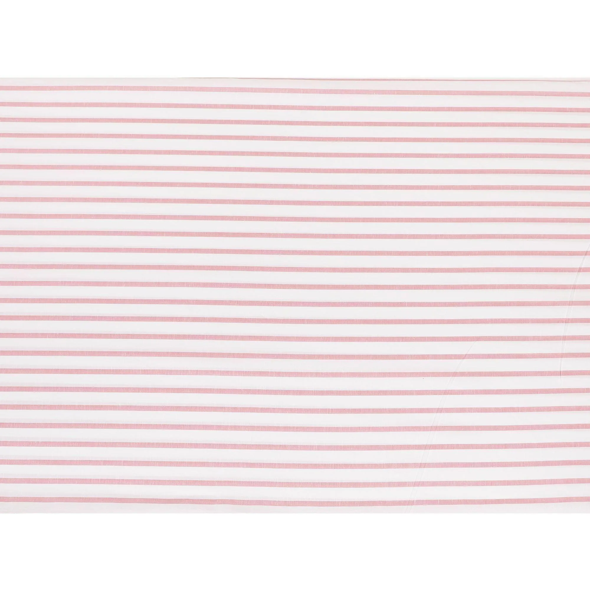 White cotton linen shirting fabric with peach print in stripe design-D7408