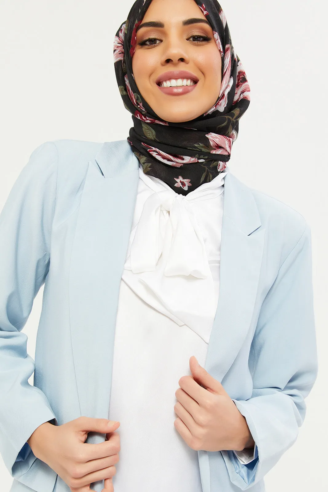 Women Blue Long Sleeve Tailored Jacket