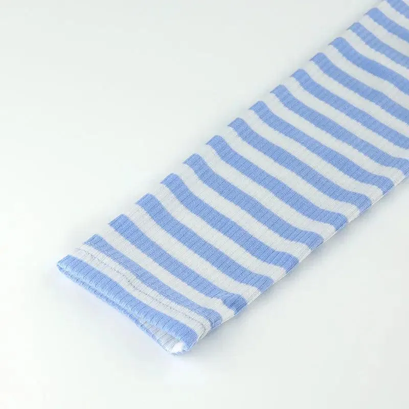 Women's Fashion Striped One-Shoulder T-shirt