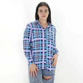 Women's Plaid Chemise,Multi