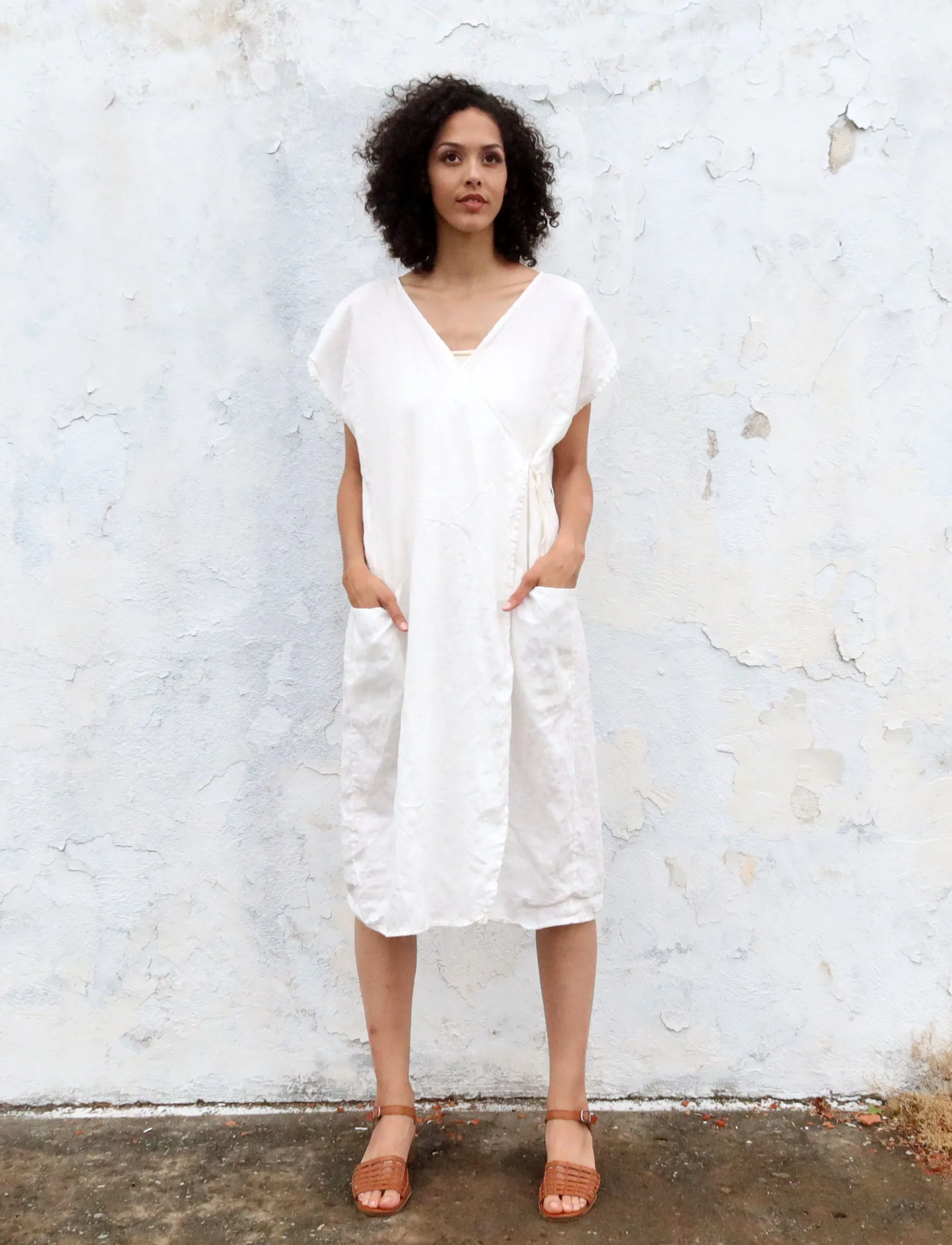 Wrap Origami Below Knee Kaftan