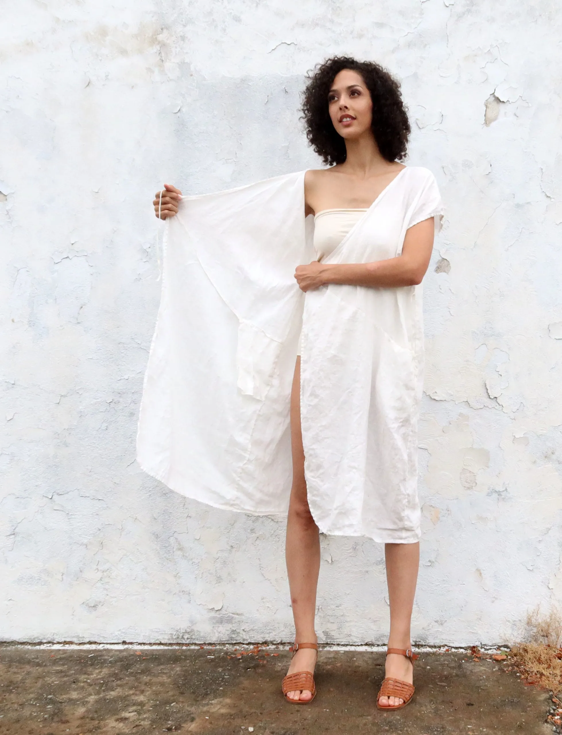 Wrap Origami Below Knee Kaftan