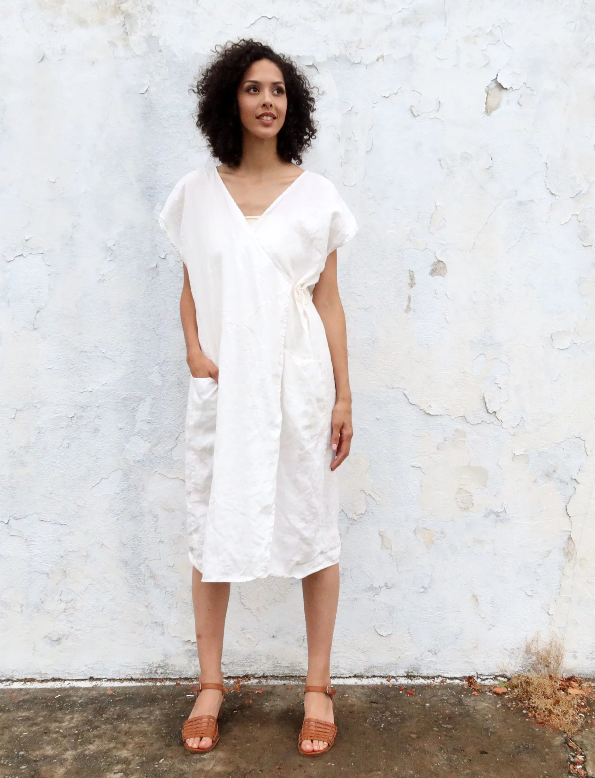 Wrap Origami Below Knee Kaftan