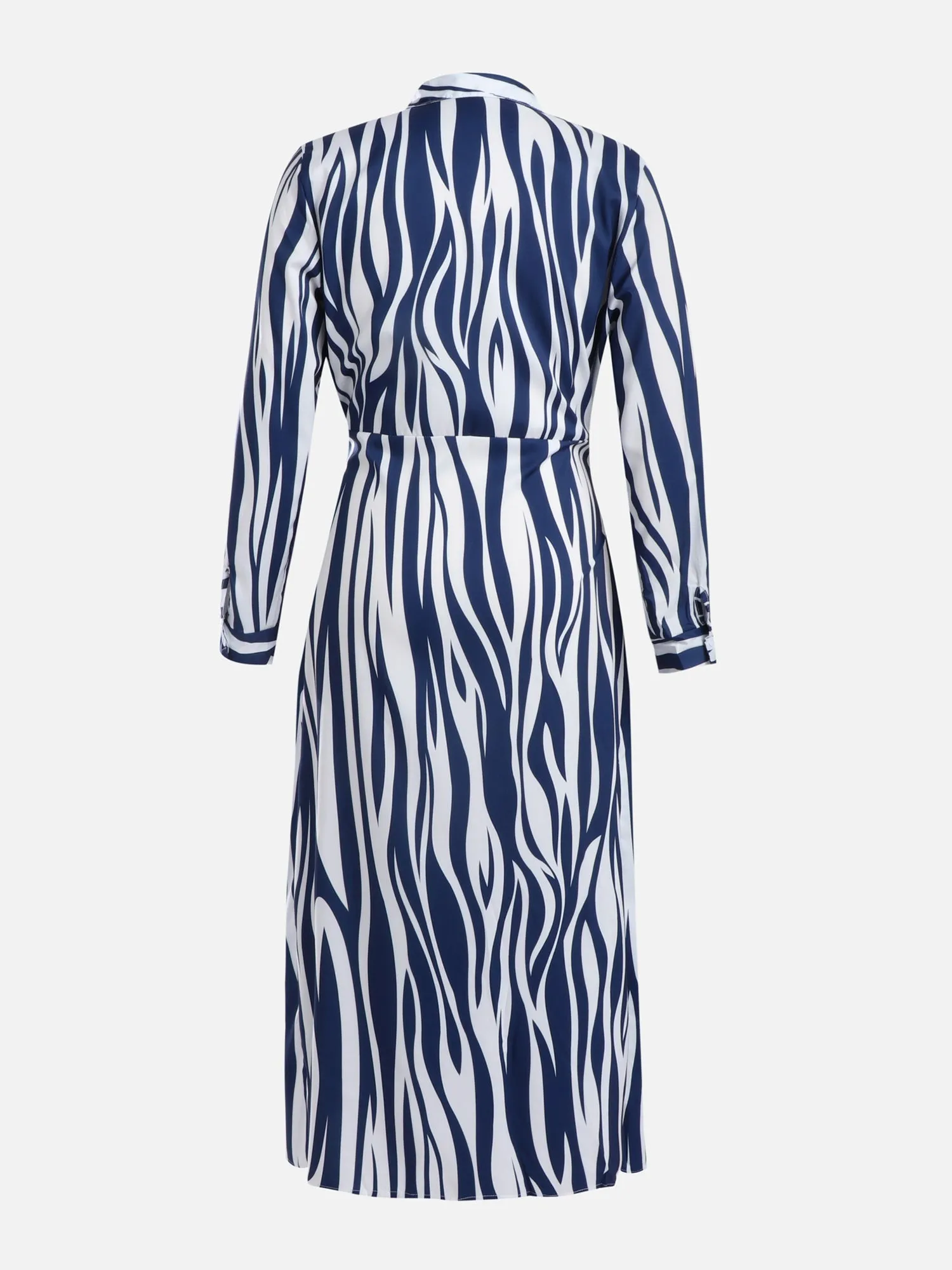 Yale Blue Zebra Printed Wrap Dress